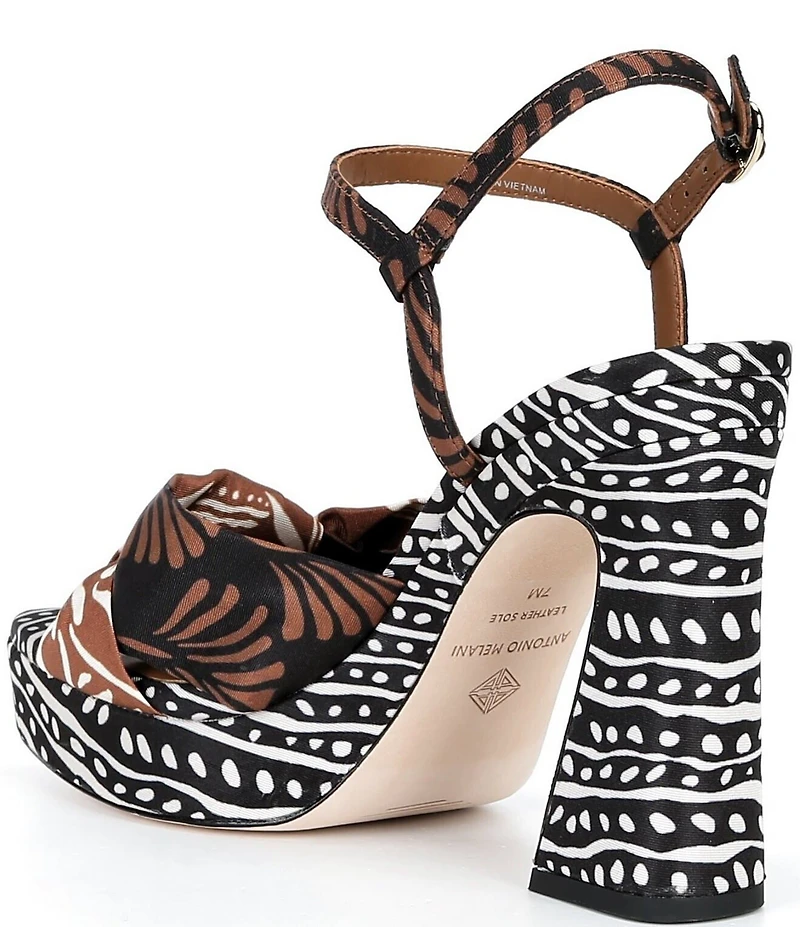 Antonio Melani Renata Abstract Print Platform Knot Dress Sandals