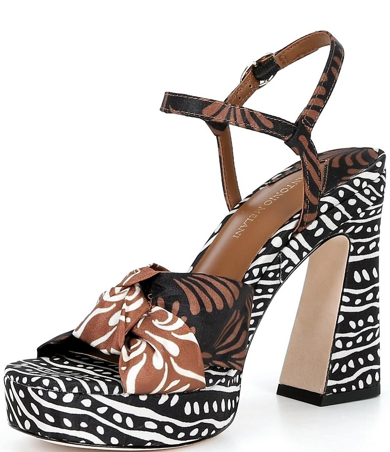 Antonio Melani Renata Abstract Print Platform Knot Dress Sandals