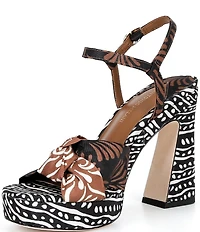 Antonio Melani Renata Abstract Print Platform Knot Dress Sandals