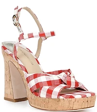 Antonio Melani Renata Gingham Print Platform Knot Dress Sandals