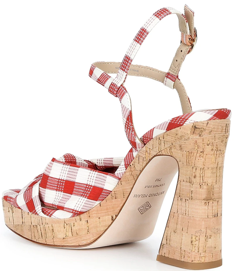Antonio Melani Renata Gingham Print Platform Knot Dress Sandals