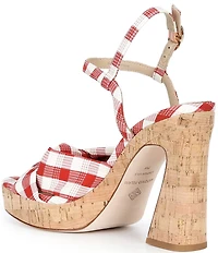 Antonio Melani Renata Gingham Print Platform Knot Dress Sandals