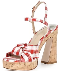 Antonio Melani Renata Gingham Print Platform Knot Dress Sandals