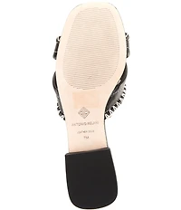 Antonio Melani Renley Leather Cross Stitch Flat Sandals