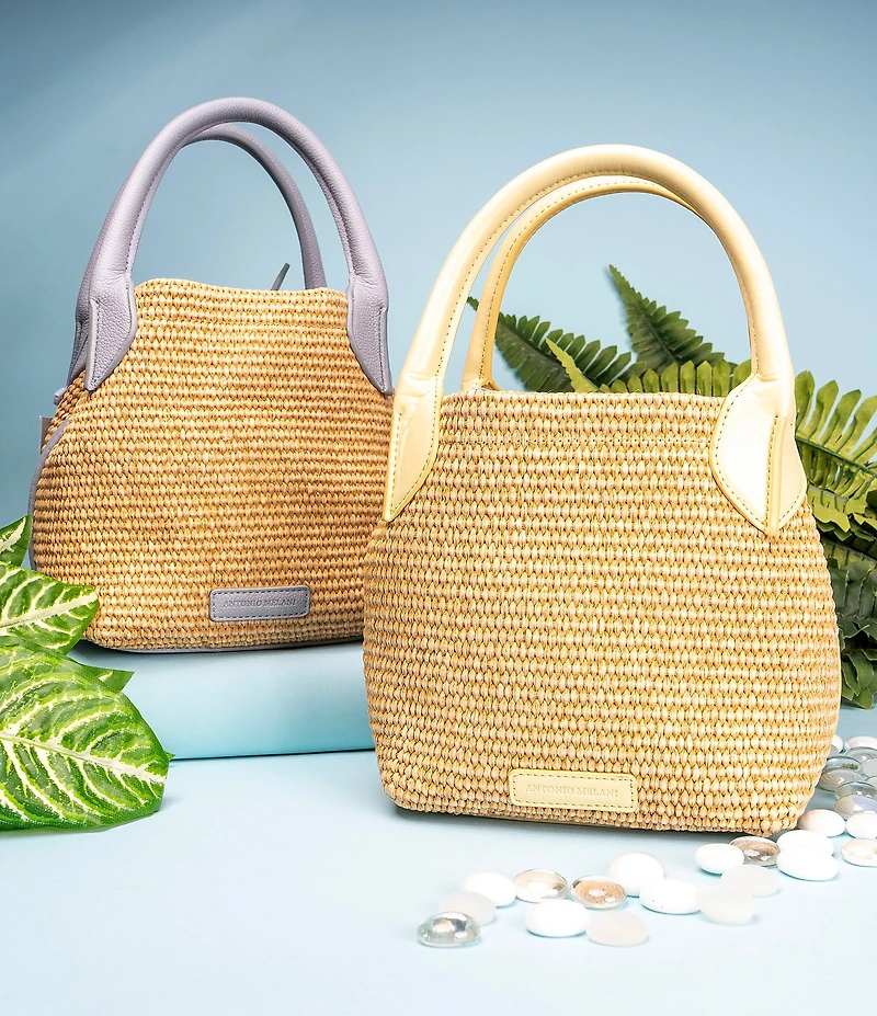 Antonio Melani Mya Raffia Boxy Handle Resort Bag