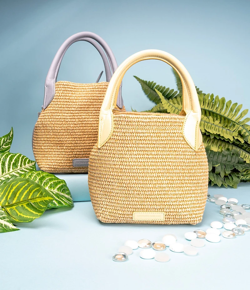 Antonio Melani Mya Raffia Boxy Handle Resort Bag