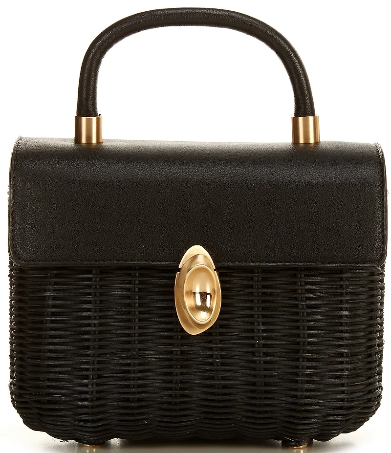 Antonio Melani Sadie Ann Wicker Flap Top Handle Resort Clutch Bag