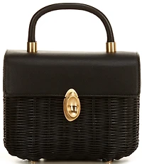 Antonio Melani Sadie Ann Wicker Flap Top Handle Resort Clutch Bag