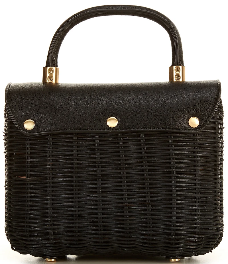 Antonio Melani Sadie Ann Wicker Flap Top Handle Resort Clutch Bag