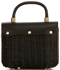 Antonio Melani Sadie Ann Wicker Flap Top Handle Resort Clutch Bag