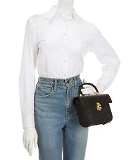 Antonio Melani Sadie Ann Wicker Flap Top Handle Resort Clutch Bag