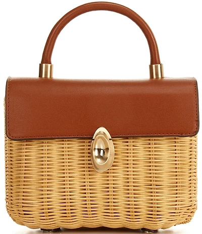 Antonio Melani Sadie Ann Wicker Flap Top Handle Resort Clutch Bag