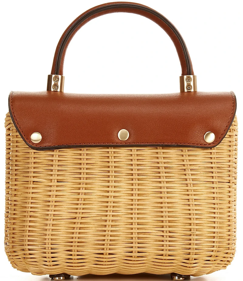 Antonio Melani Sadie Ann Wicker Flap Top Handle Resort Clutch Bag
