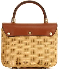 Antonio Melani Sadie Ann Wicker Flap Top Handle Resort Clutch Bag