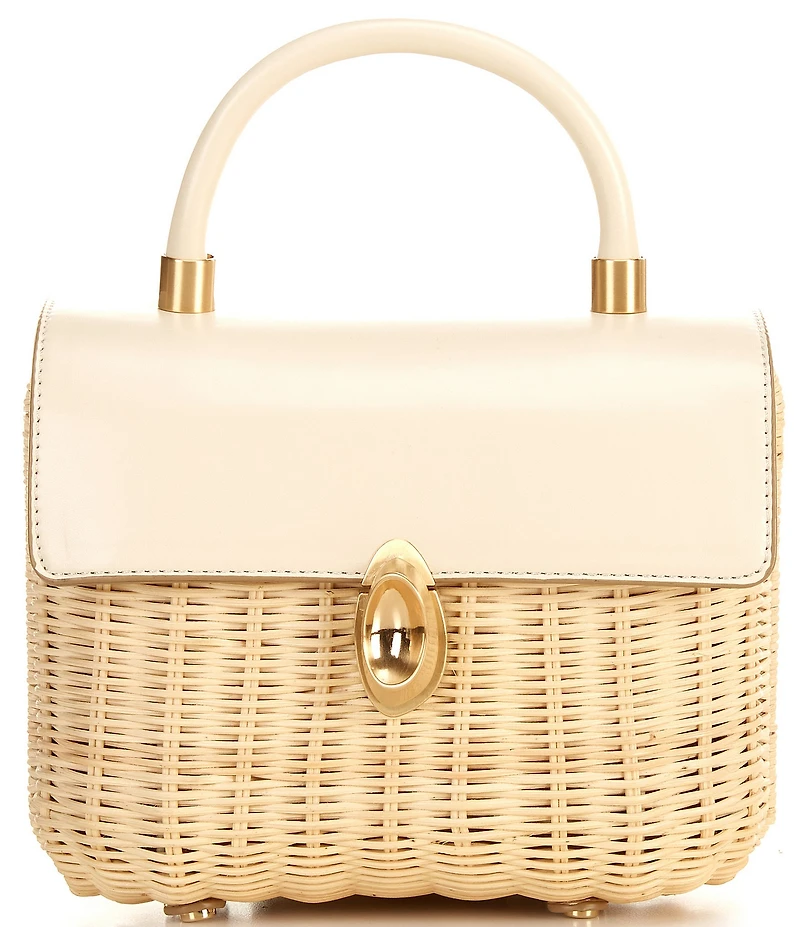 Antonio Melani Sadie Ann Wicker Flap Top Handle Resort Clutch Bag