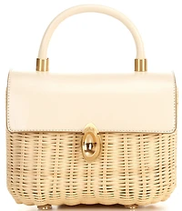 Antonio Melani Sadie Ann Wicker Flap Top Handle Resort Clutch Bag