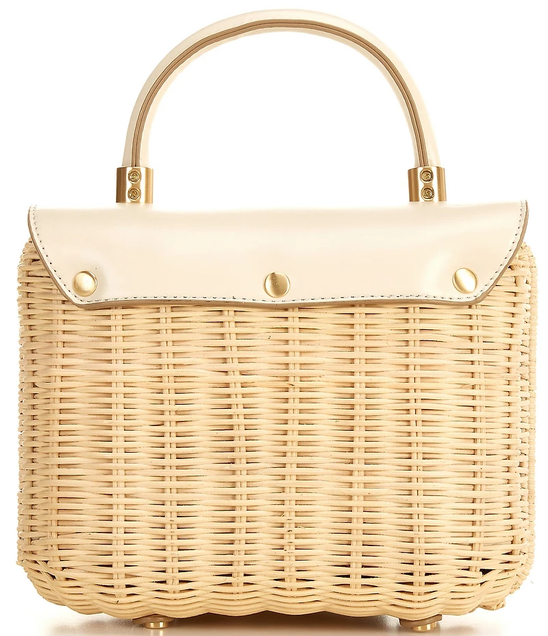 Antonio Melani Sadie Ann Wicker Flap Top Handle Resort Clutch Bag