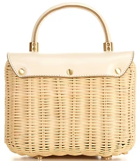 Antonio Melani Sadie Ann Wicker Flap Top Handle Resort Clutch Bag