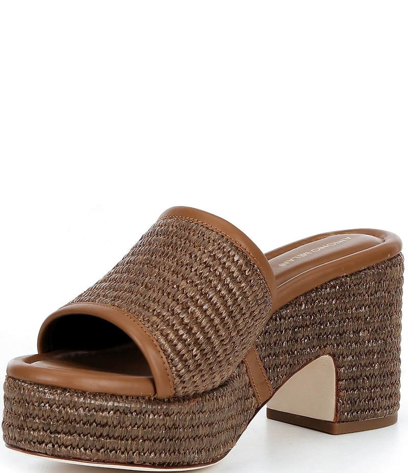 Antonio Melani Ria Raffia Platform Slide Sandals