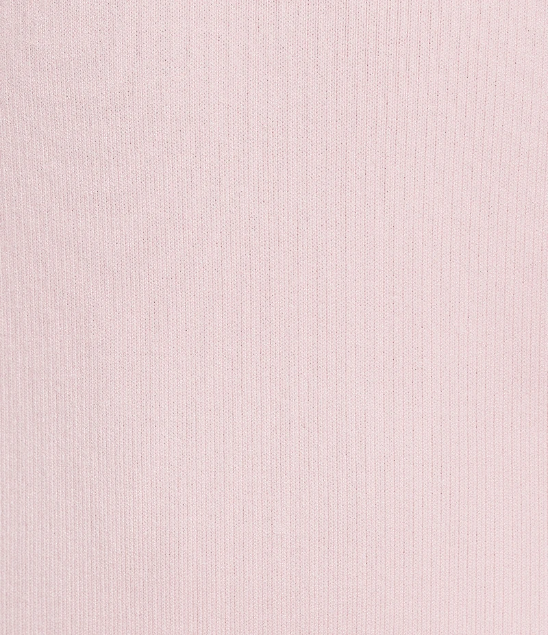 Antonio Melani Ribbed V-Neck Collar Short Sleeve Shift Maxi Dress