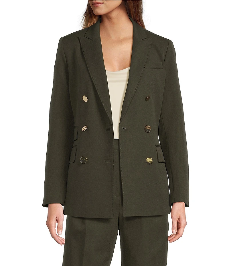 Antonio Melani Rivera Notch Collar Long Sleeve Button Front Blazer