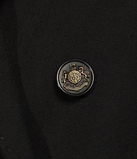 Antonio Melani Coordinating Riviera Ponte Twill Notch Lapel Long Sleeve Button Front Long Line Blazer