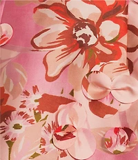 Antonio Melani Rollins Floral Print Mikado Applique Square Neck Sleeveless A-line Mini Dress