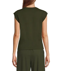 Antonio Melani Round Neck Short Sleeve Button Front Vest