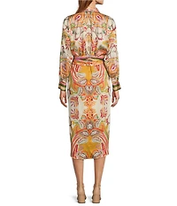Antonio Melani Roxanne Paisley Long Sleeve Midi Dress