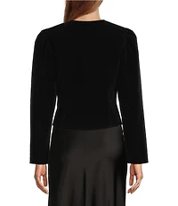 Antonio Melani Rue Velvet Button Front Puff Long Sleeve Jacket