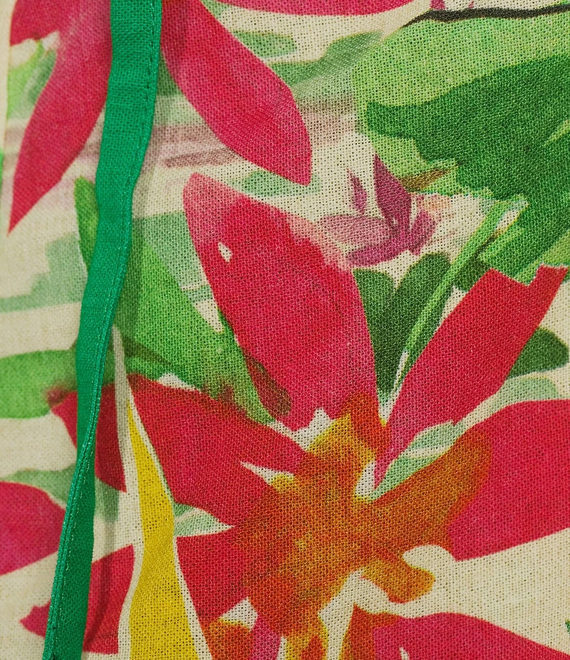 Antonio Melani Sabrina Tropical Printed Linen Button Down Coordinating Blouse