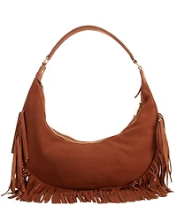 Antonio Melani Sanda Suede Fringe Cresent Hobo Shoulder Bag