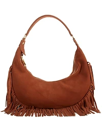 Antonio Melani Sanda Suede Fringe Cresent Hobo Shoulder Bag