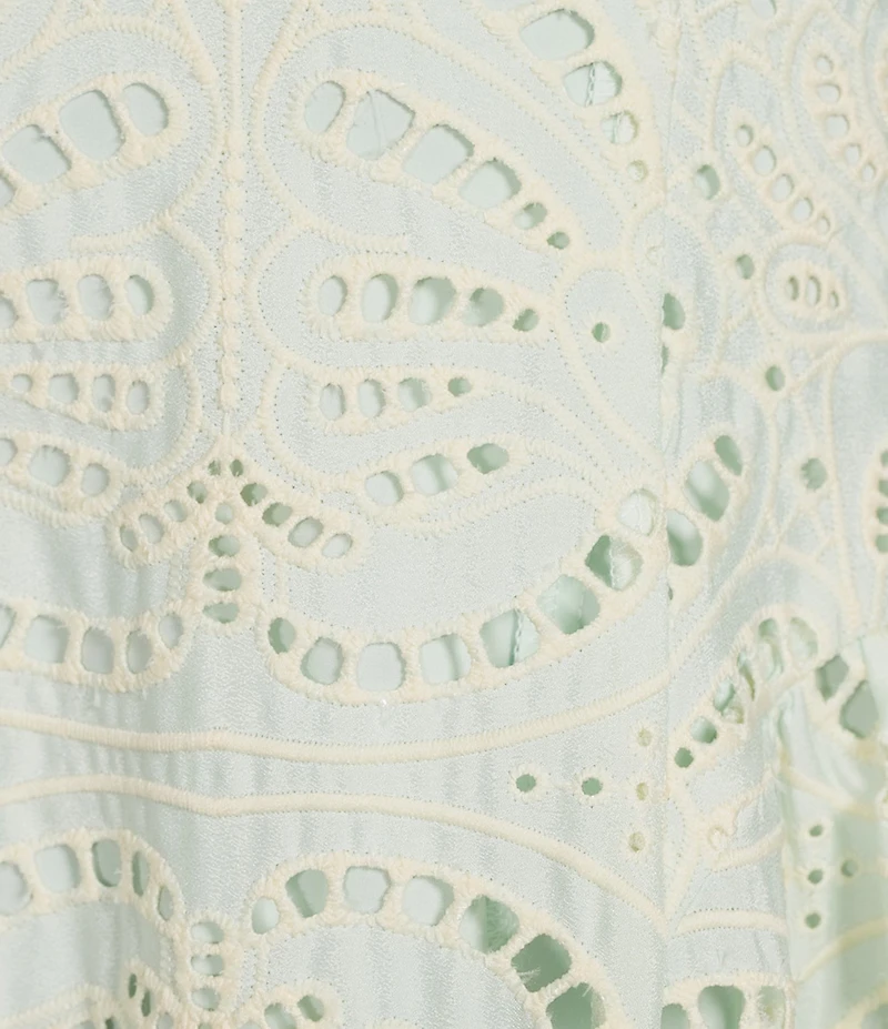 Antonio Melani Sarah Laser Cut Embroidery Sweetheart Neck Sleeveless A-Line Maxi Dress