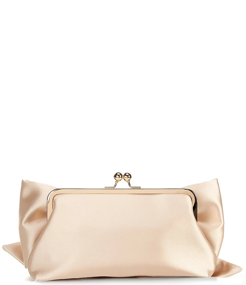 Antonio Melani Satin Bow Kisslock Frame Clutch