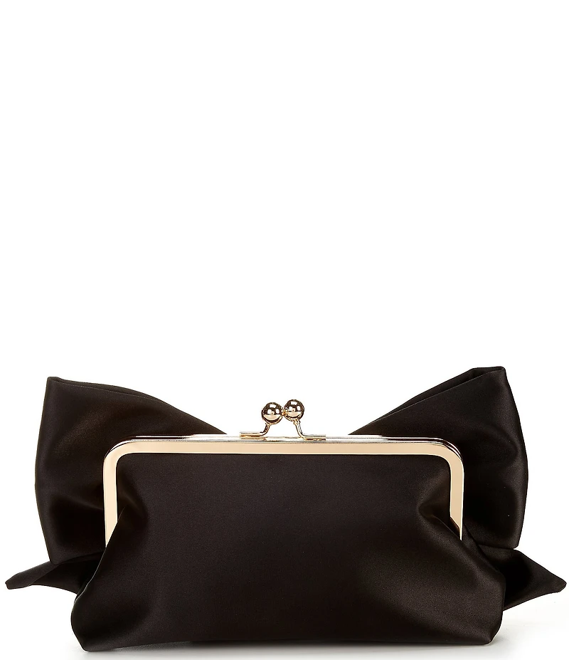 Antonio Melani Satin Bow Kisslock Frame Clutch