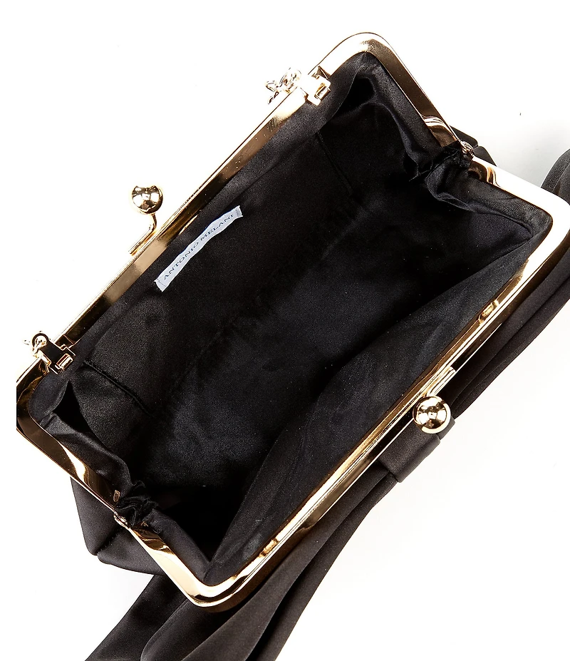 Antonio Melani Satin Bow Kisslock Frame Clutch