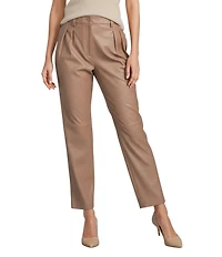 Antonio Melani Schwicke Genuine Leather Pleated Button Front Pants