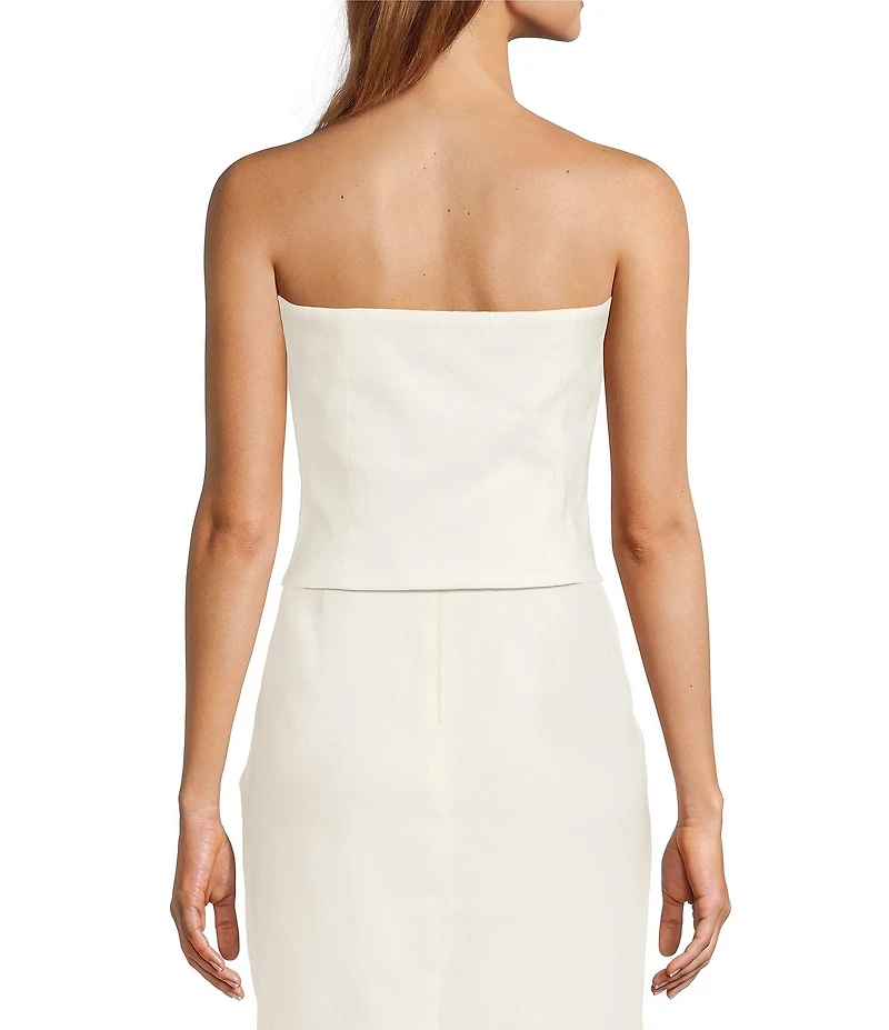 Antonio Melani Scottie Woven Divet Neckline Sleeveless Button Front Coordinating Vest