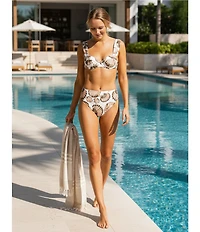 Antonio Melani Seashells Underwire Beaded Bralette Swim Top