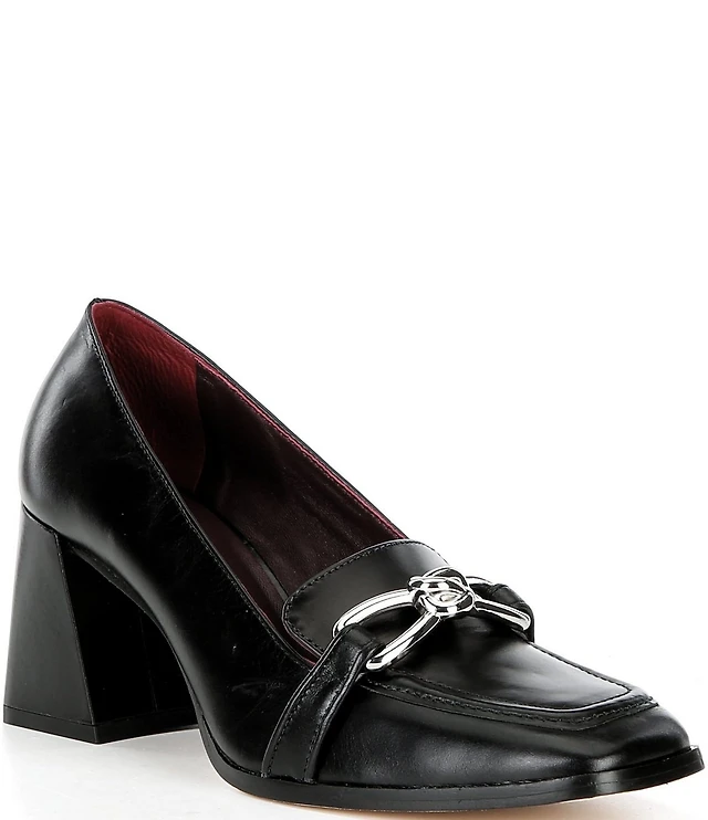 Antonio Melani Selah Leather Knot Hardware Block Heel Dress Loafer Pumps at  Hamilton Place in Chattanooga, TN