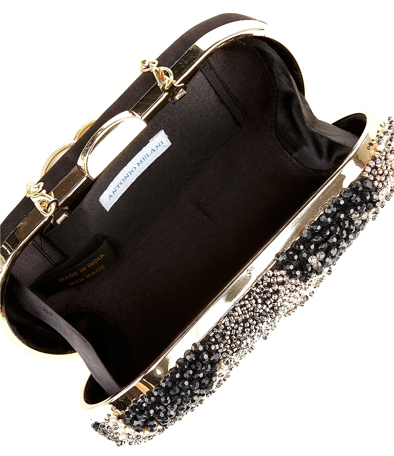 Antonio Melani Sequin Rhinestoned Minaudiere Clutch