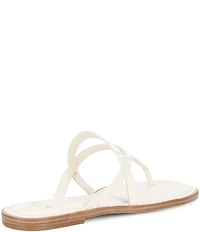 Antonio Melani Shanon Glossy Leather Toe Loop Flat Sandals