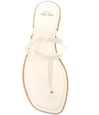 Antonio Melani Shanon Glossy Leather Toe Loop Flat Sandals