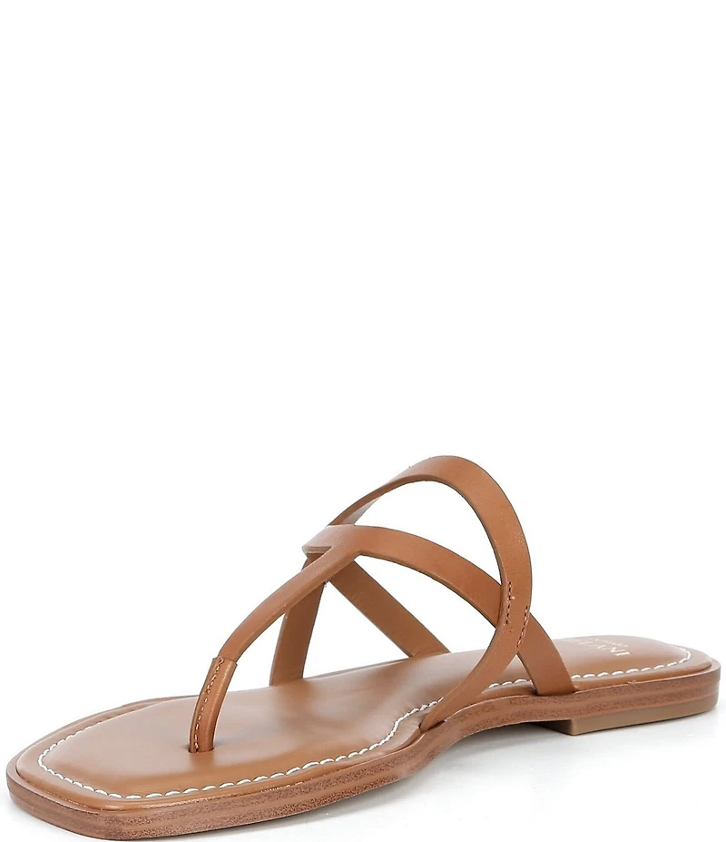 Antonio Melani Shanon Leather Toe Loop Flat Sandals