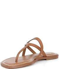 Antonio Melani Shanon Leather Toe Loop Flat Sandals