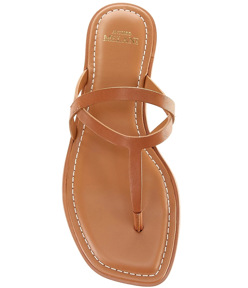 Antonio Melani Shanon Leather Toe Loop Flat Sandals