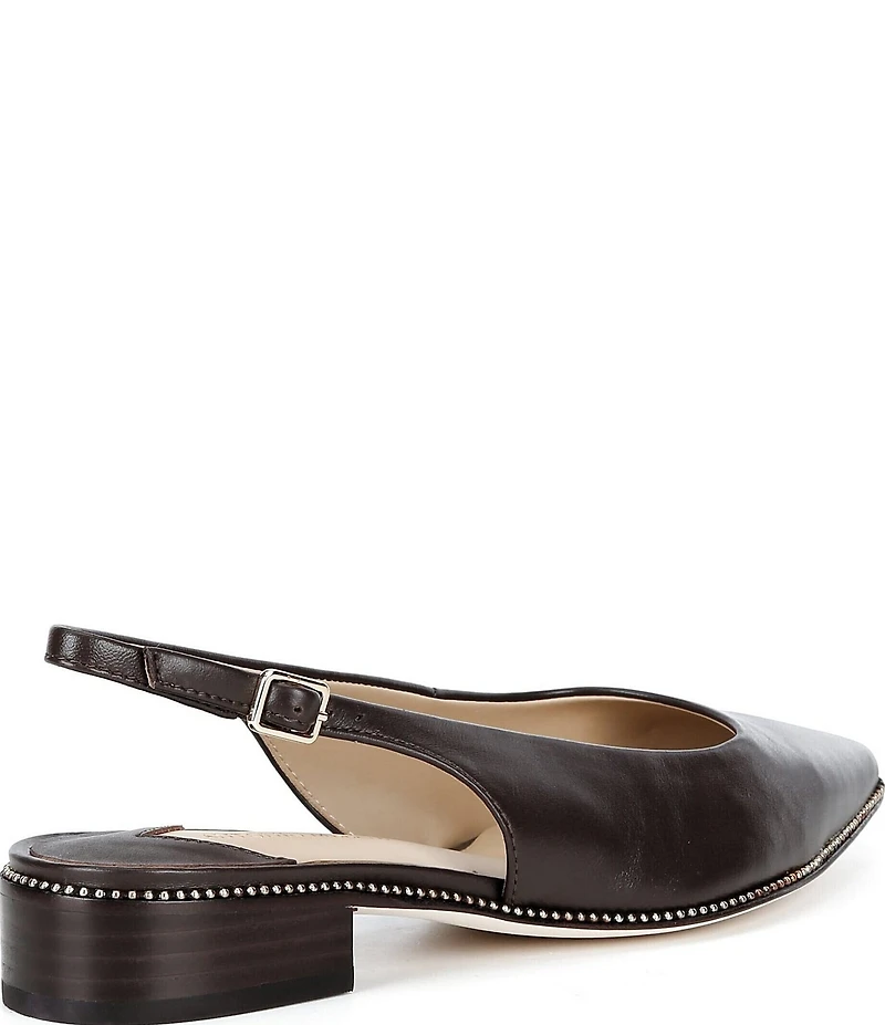 Antonio Melani Shaw Leather Ball Chain Slingback Flats