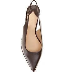 Antonio Melani Shaw Leather Ball Chain Slingback Flats