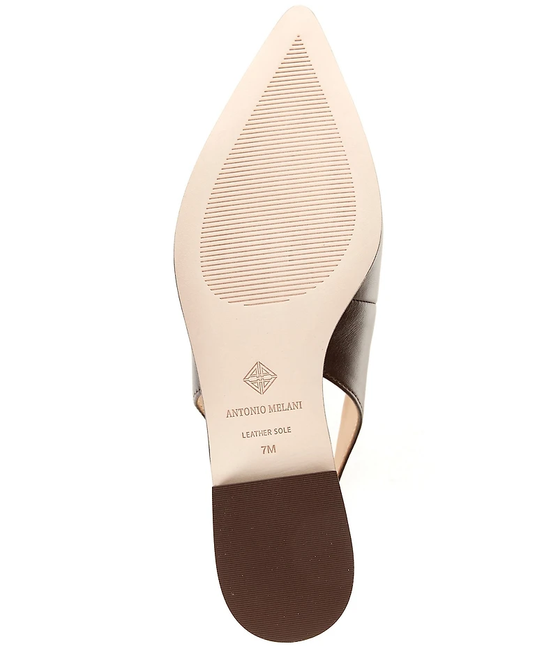 Antonio Melani Shaw Leather Ball Chain Slingback Flats
